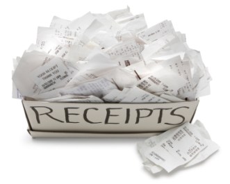box of receipts